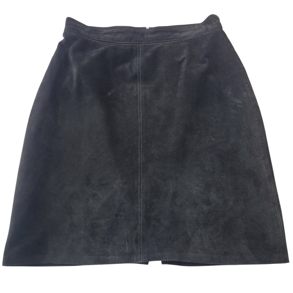 ✅ BushWacker Genuine Suede Chic Black A-Line skirt size 10